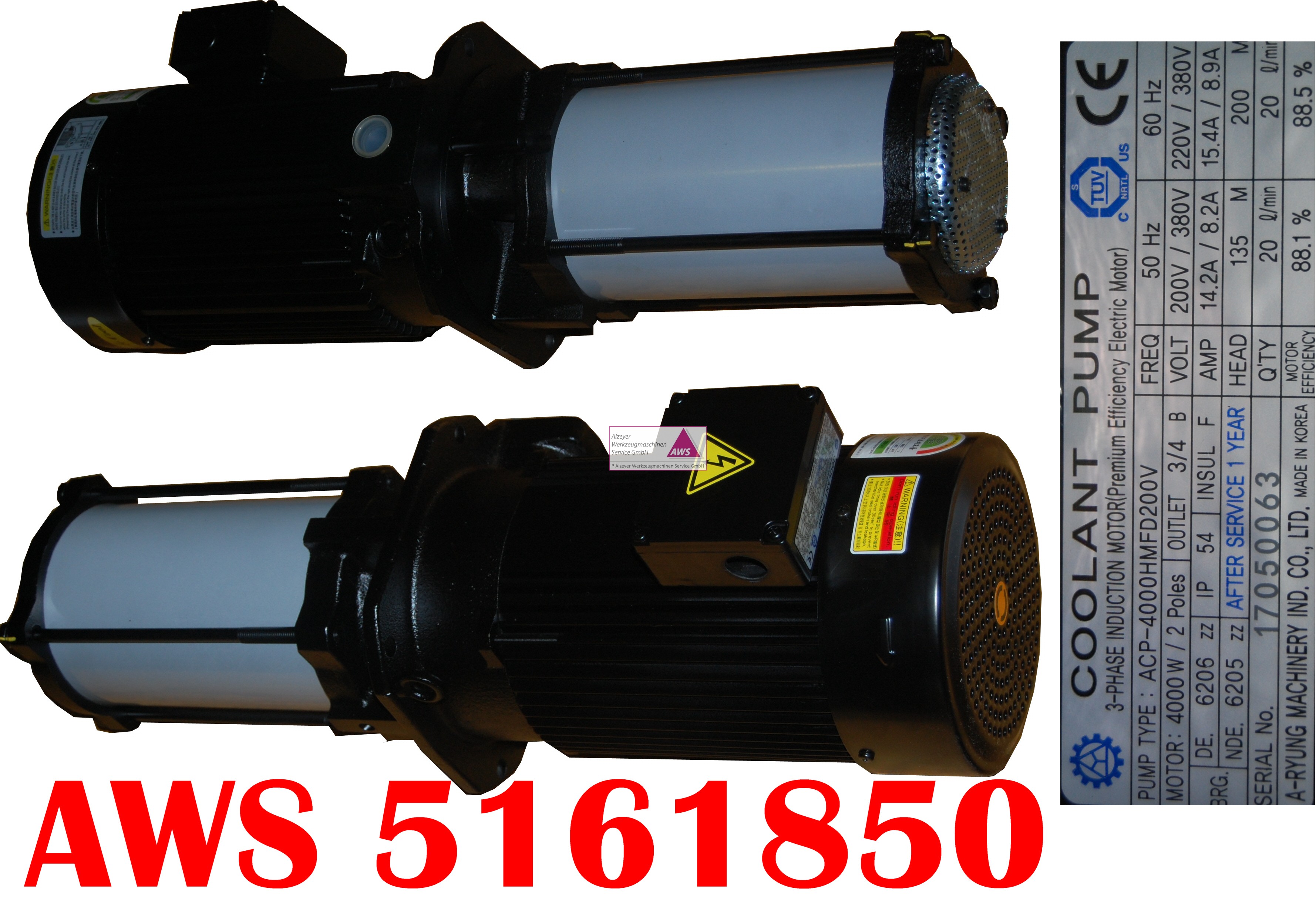 Kühlmittelpumpe T.P.ACP-4000HMFD200V 20L/13,5Bar