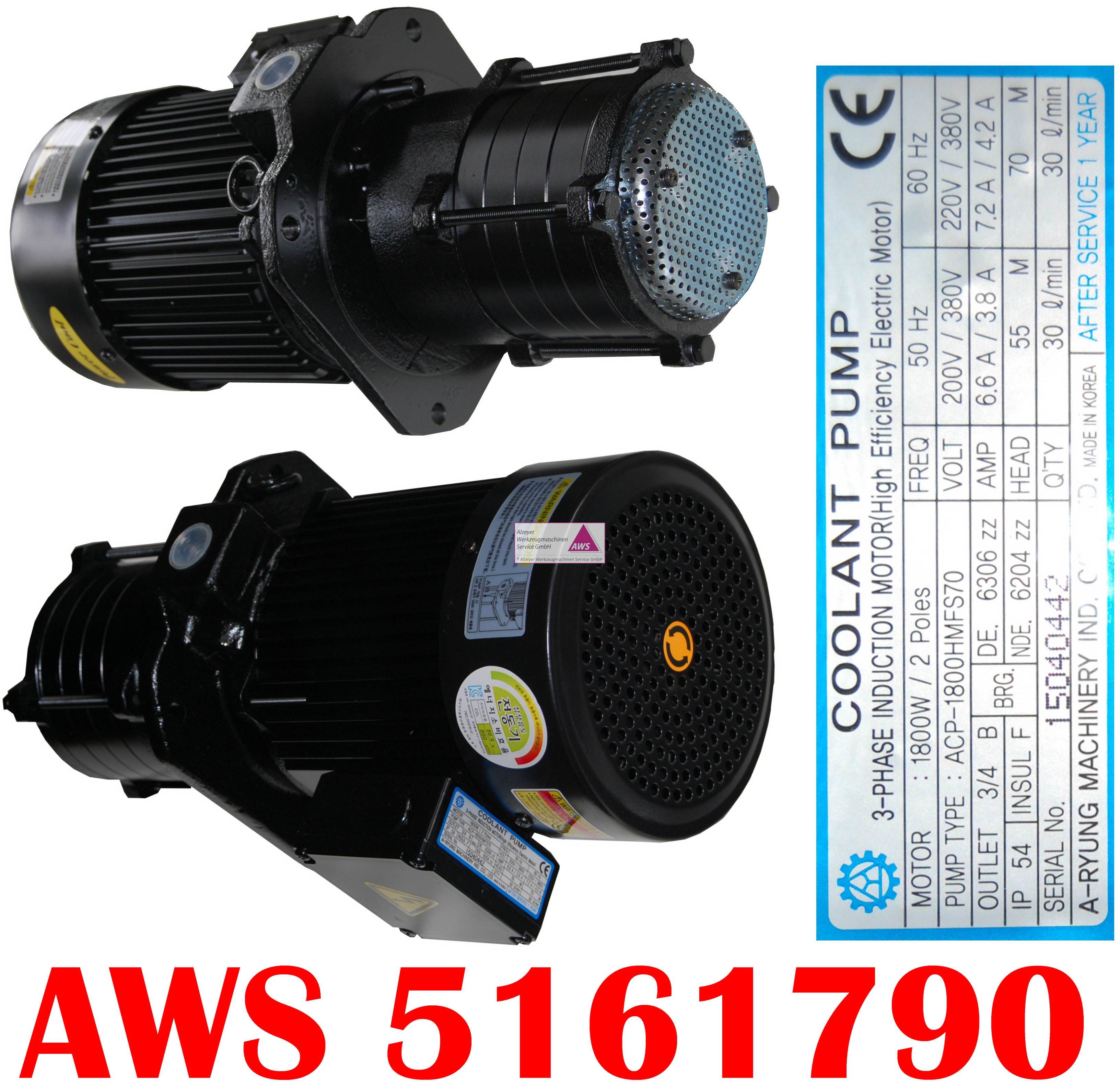 Kühlmittelpumpe T.P.ACP-1800HMFS70 30L/5,5Bar