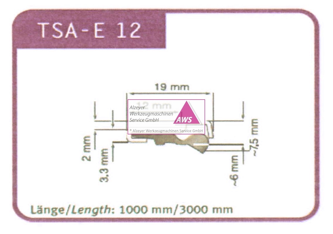 Abstreifgummi für TSA - E12 1000mm lang