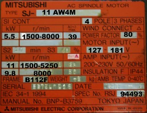 Spindelmotor Mitsubishi SJ-11 AW4M